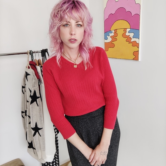 Vintage Red Sweater - Picture 2 of 10